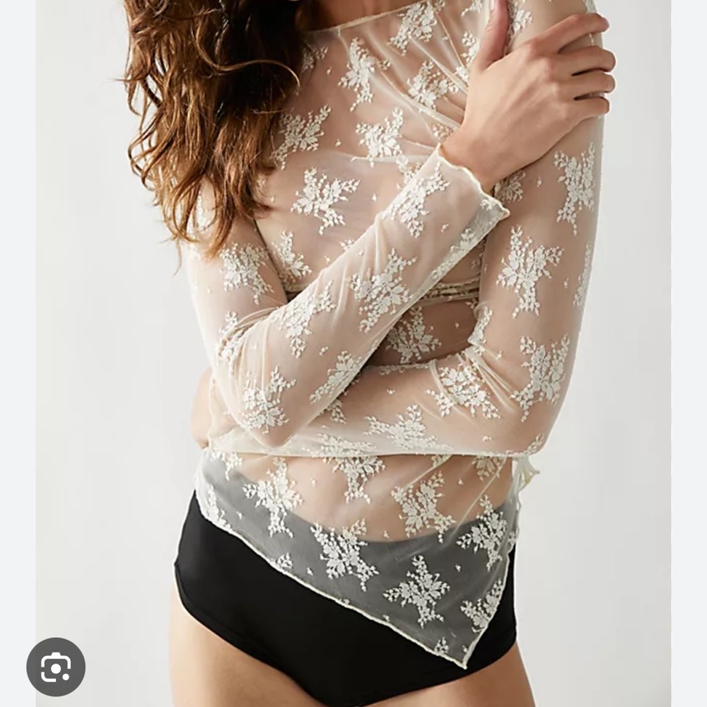 Free People Full Bloom Layering Top in Evening Creme XS